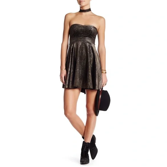 free people black velvet mini dress Grunge Free People Black Crushed Velvet Babydoll Mini Dress Balloon Sleeves Sz S